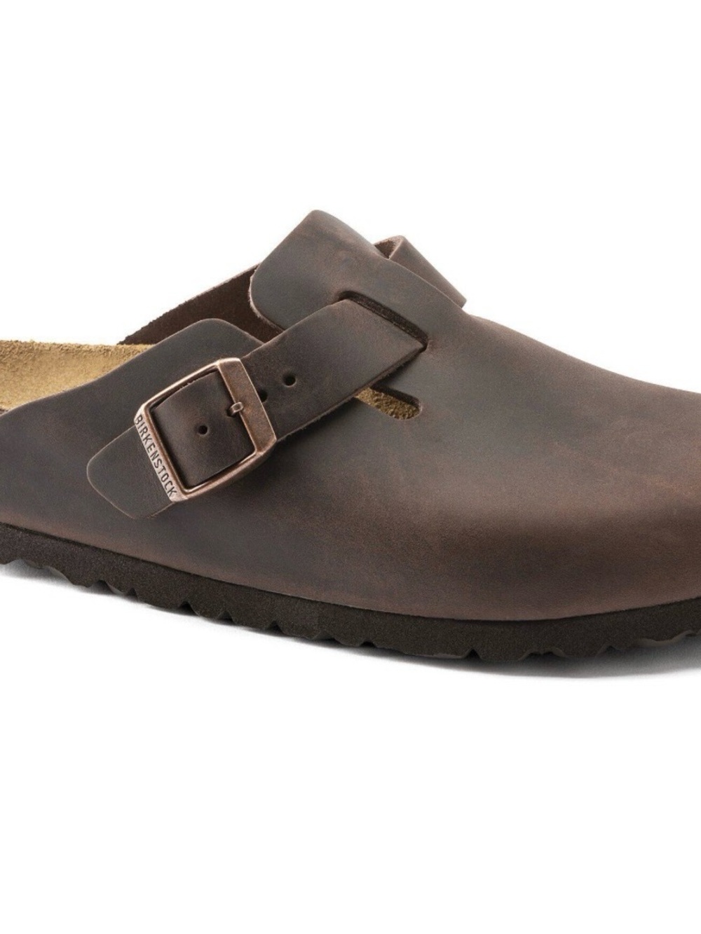 Birkenstock Brown Habana Boston Leather Slip-On Clog size 37R - Picture 2 of 6